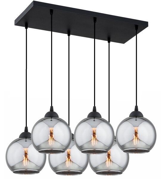Brilagi - Luster na lanku DIOR 6xE27/60W/230V čierna/dymová sivá