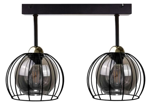 Prisadený luster SOLO BLACK 2xE27/60W/230V čierna/zlatá