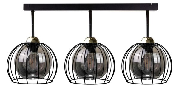 Prisadený luster SOLO BLACK 3xE27/60W/230V čierna/zlatá