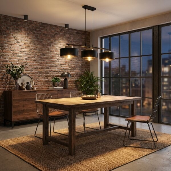 Brilagi - Závesný luster na kábli SPRING 3xE27/60W/230V čierna/zlatá