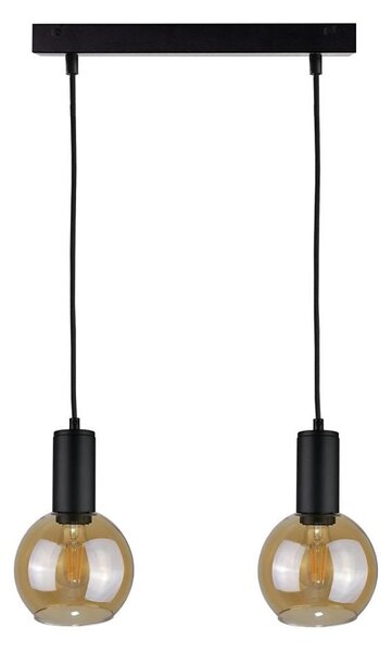Luster na lanku JANTAR BLACK 2xE27/60W/230V