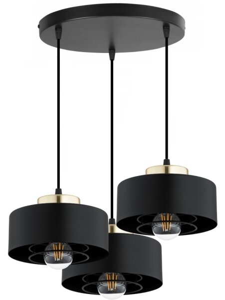 Brilagi - Luster na lanku SPRING 3xE27/60W/230V čierna/zlatá