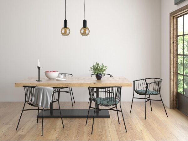 Luster na lanku JANTAR WOOD 2xE27/60W/230V