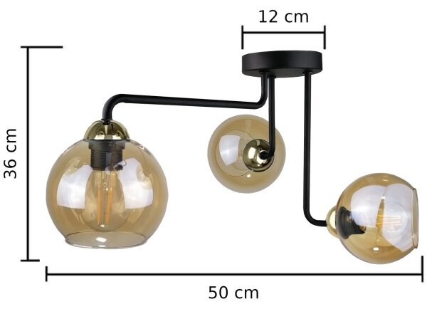 Prisadený luster MONDE GOLD 3xE27/60W/230V