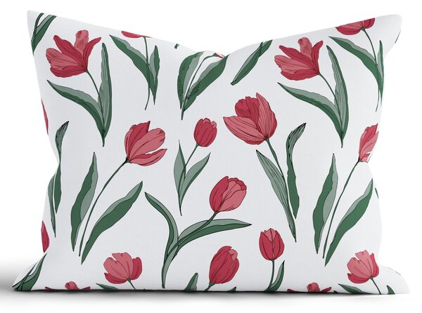 Bavlnená obliečka na vankúš Renforcé 70 × 90 cm – Tulipány