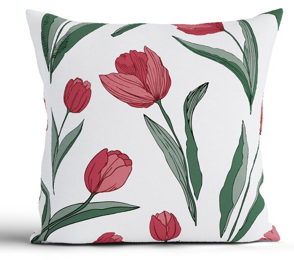 Bavlnená obliečka na vankúš Renforcé 40 × 40 cm – Tulipány