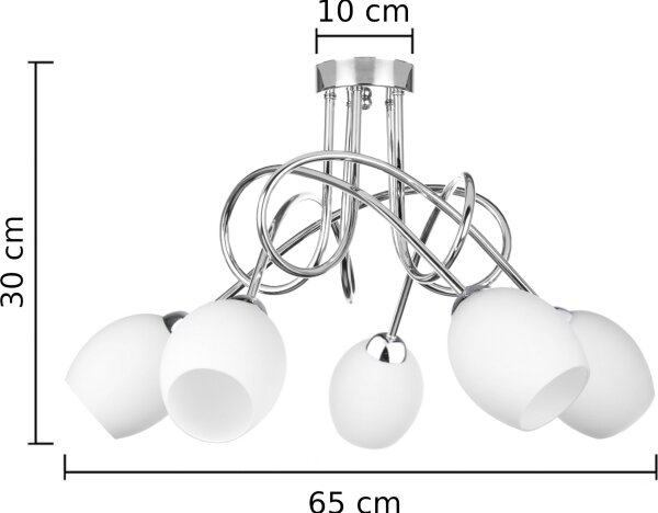 Prisadený luster TWIST WHITE 5xE14/40W/230V