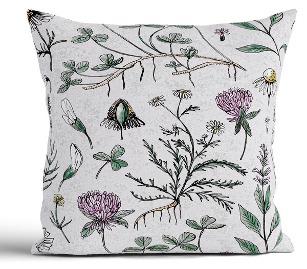 Bavlnená obliečka na vankúš Renforcé 40 × 40 cm - Herbár sivý