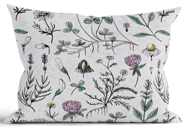 Bavlnená obliečka na vankúš Renforcé 40 × 60 cm - Herbár sivý