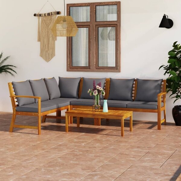 Maison Exclusive – 5-dielna záhradná súprava s poduškami z masívneho dreva akácie