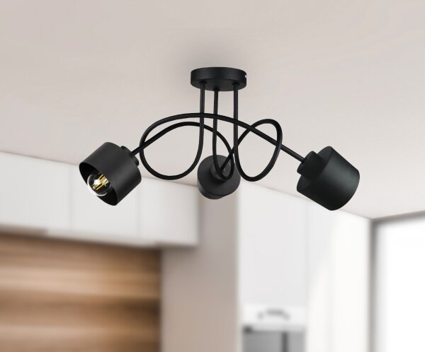 Prisadený luster SIMPLY BLACK 3xE27/60W/230V