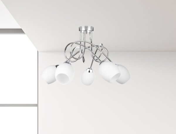 Prisadený luster TWIST WHITE 5xE14/40W/230V