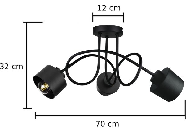 Prisadený luster SIMPLY BLACK 3xE27/60W/230V