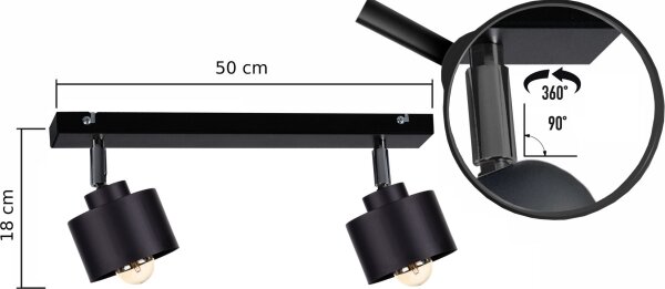 Bodové svietidlo SIMPLY BLACK 2xE27/60W/230V