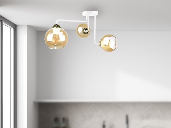 Prisadený luster MONDE WHITE 3xE27/60W/230V