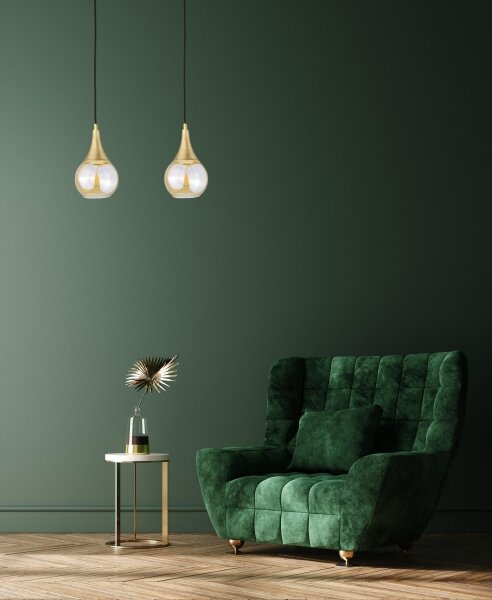Luster na lanku LACRIMA HONEY 2xE27/60W/230V