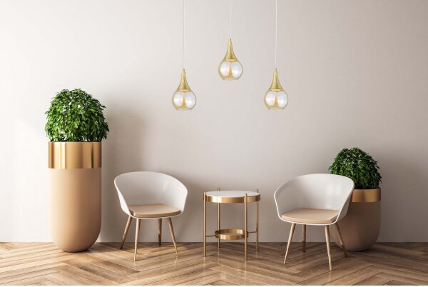 Luster na lanku LACRIMA WHITE 3xE27/60W/230V