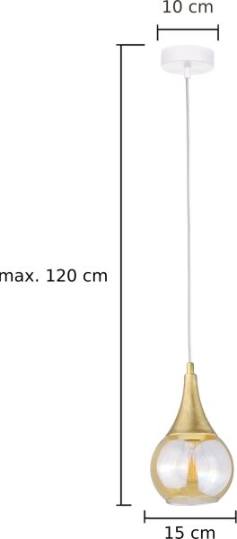 Luster na lanku LACRIMA WHITE 1xE27/60W/230V