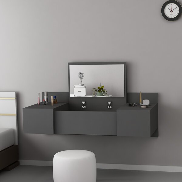 Kalune Design Toaletný stolík ZAKKUM 100 cm antracitový