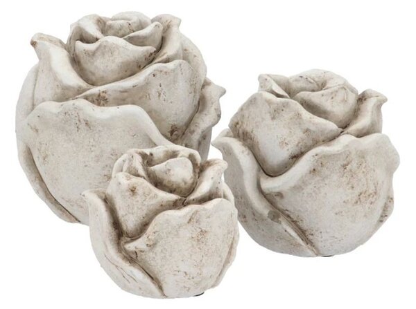 Šedá antik cementová dekorácia ruže Rose S - 9*9*8 cm - daan kromhout