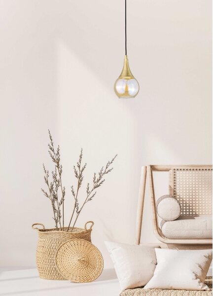 Luster na lanku LACRIMA HONEY 1xE27/60W/230V