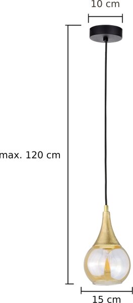 Luster na lanku LACRIMA HONEY 1xE27/60W/230V