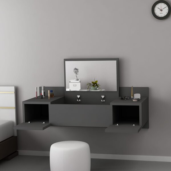 Kalune Design Toaletný stolík ZAKKUM 100 cm antracitový