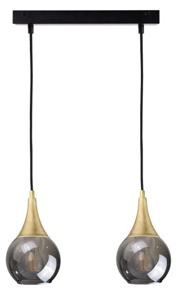 Luster na lanku LACRIMA SMOKY 2xE27/60W/230V