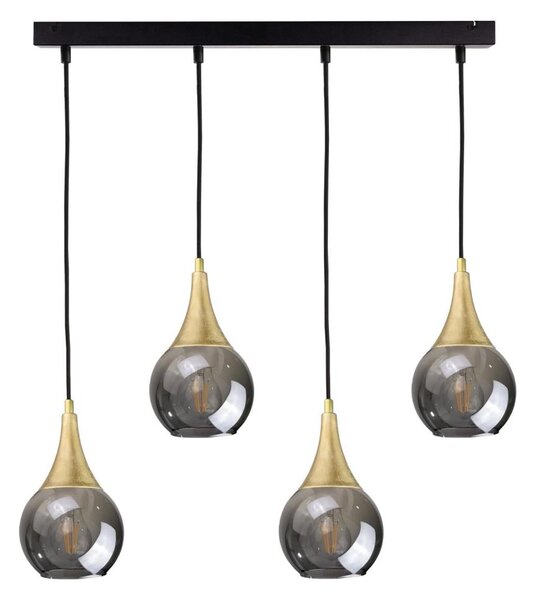 Luster na lanku LACRIMA SMOKY 4xE27/60W/230V