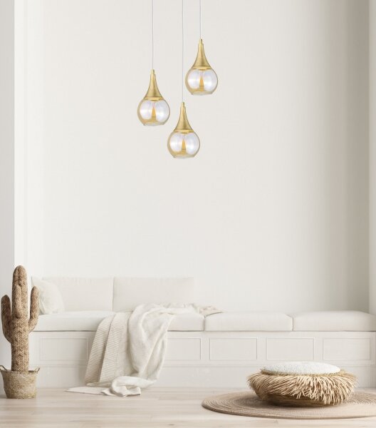 Luster na lanku LACRIMA WHITE 3xE27/60W/230V pr. 30 cm