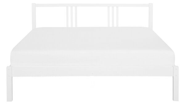Posteľ biela z borovicového dreva 140 x 200 cm rám postele s lamelovým roštom moderná