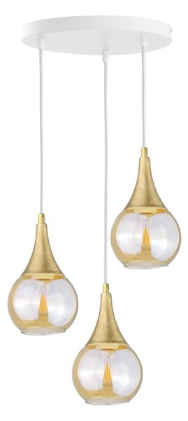 Luster na lanku LACRIMA WHITE 3xE27/60W/230V pr. 30 cm