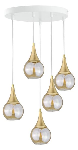 Luster na lanku LACRIMA WHITE 5xE27/60W/230V pr. 45 cm