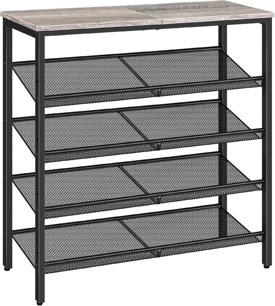 Topánkovník Vasagle Melas 81 cm čierny/sivý