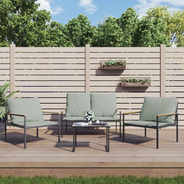 Maison Exclusive – 3-dielna záhradná súprava s vankúšmi, antracitová oceľ
