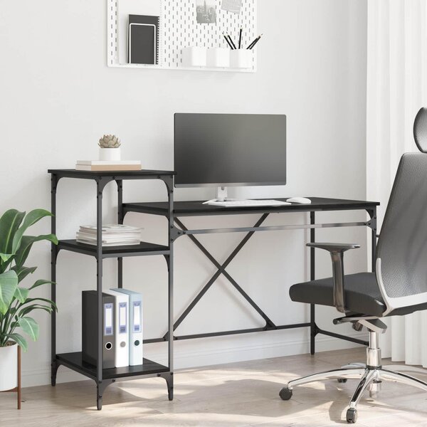 Maison Exclusive – písací stôl, čierna farba, vzhľad dubového dreva, materiál: drevotrieska