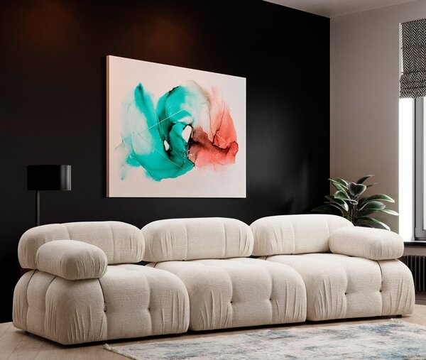 Hanah Home Trojmiestna modulárna pohovka Bubble 288 cm bouclé krémová