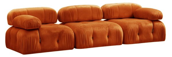 Hanah Home Trojmiestna modulárna pohovka Bubble 288 cm zamat oranžová