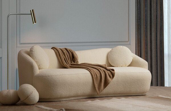 Hanah Home Trojmiestna pohovka Ancona 225 cm boucle krémová