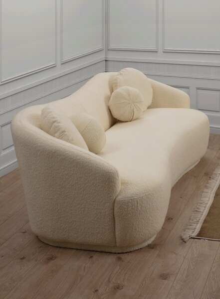 Hanah Home Trojmiestna pohovka Ancona 225 cm boucle krémová