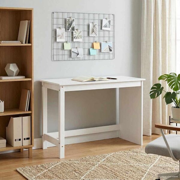 Maison Exclusive – Písací stôl, biely, 112 x 50 x 75 cm, masívne borovicové drevo