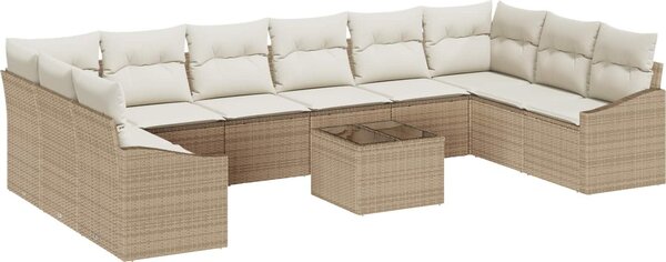 Maison Exclusive - Záhradný nábytok s úložným priestorom Béžová a krémová Poly-rattan