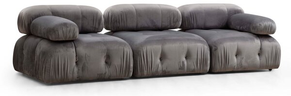 Hanah Home Trojmiestna modulárna pohovka Bubble 288 cm zamat sivá