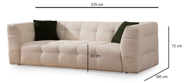 Hanah Home Trojmiestna pohovka Cady 235 cm béžová