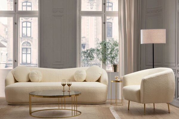 Hanah Home Trojmiestna pohovka Ancona 225 cm boucle krémová
