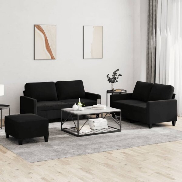 Maison Exclusive – 3-dielna sedacia súprava s vankúšmi, čierny zamat