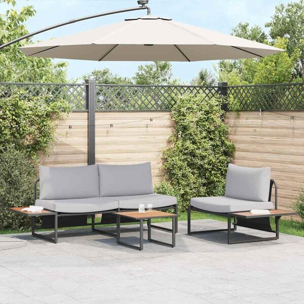 Maison Exclusive - Záhradný jedálenský set 3 pcs Svetlosivá Oce