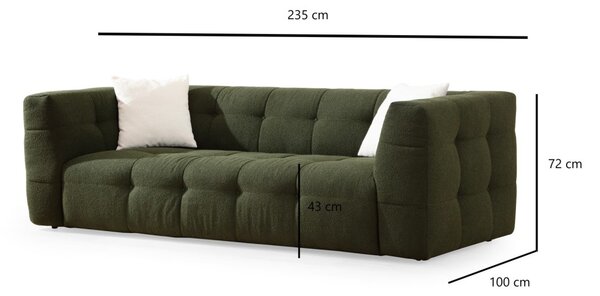 Hanah Home Trojmiestna pohovka Cady 235 cm zelená