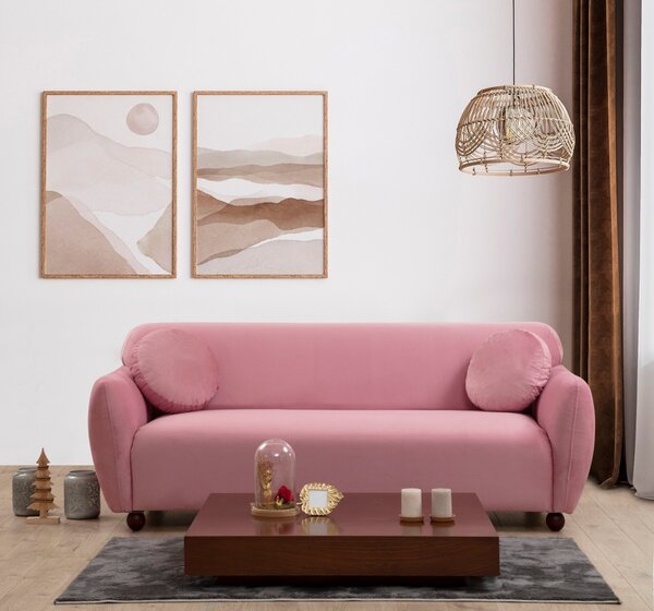 Hanah Home Trojmiestna pohovka Eddy 223 cm ružová