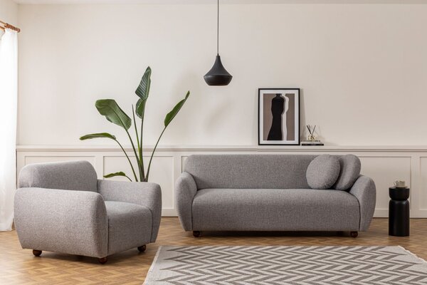 Hanah Home Trojmiestna pohovka Eddy 223 cm svetlosivá